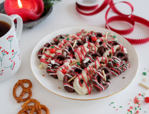 Salzbrezeln mit Schokolade Geschenk für Weihnachten